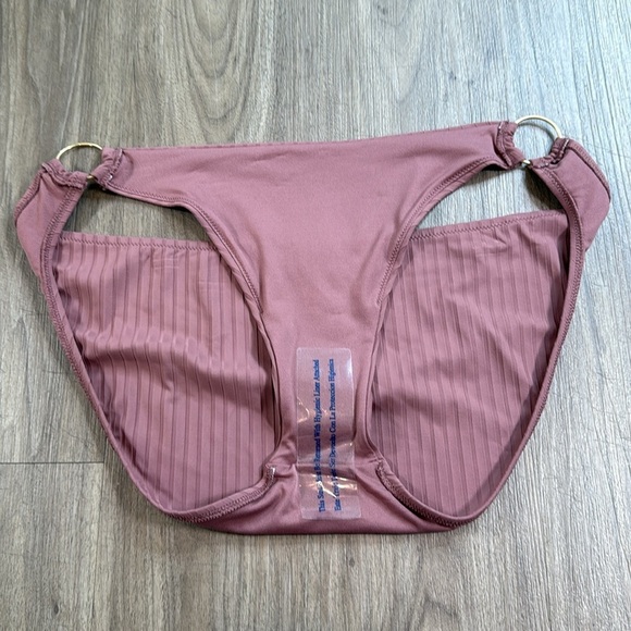 New Savage X Fenty Dusty Rose Bikini Bottoms with Gold Accents - Picture 5 of 5